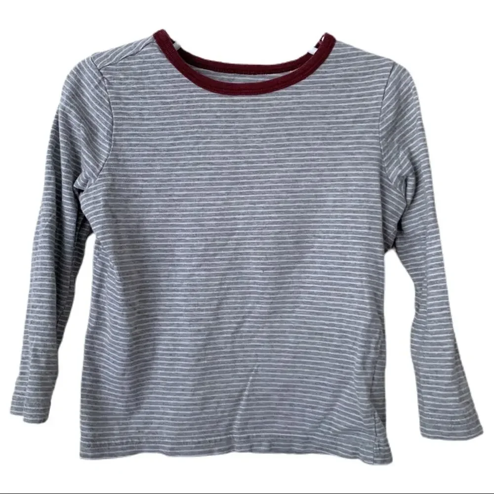 Old Navy Stripe Long Sleeve T-Shirt 3T Grey